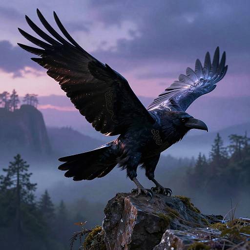 Mystical Raven Aarakocra in Twilight
