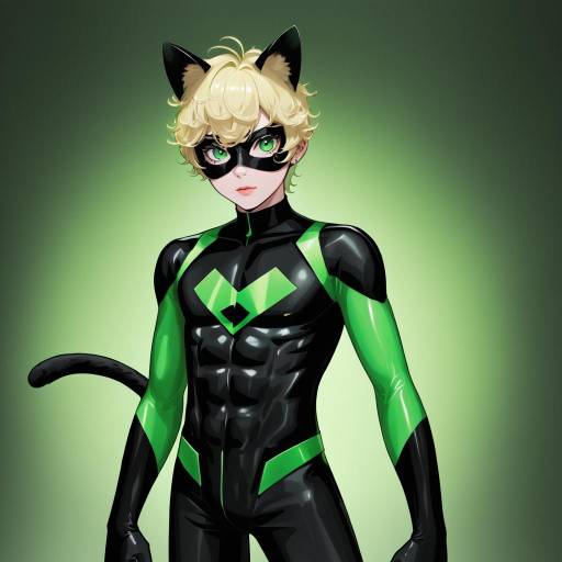 Illustration of Adrien agreste, miraculous ladybug in the style of Softmode