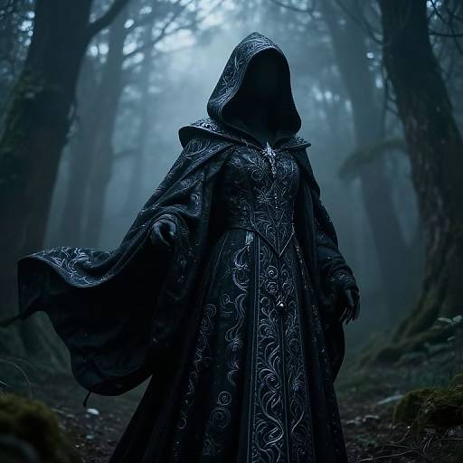 Gothic Sorcerer's Embroidered Robe