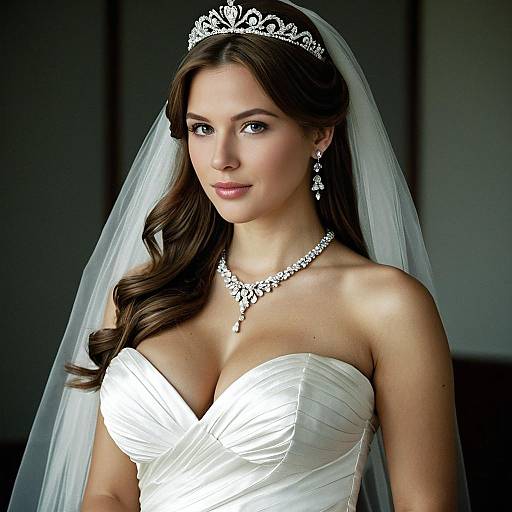 Elegant Wedding Dress with Accessories