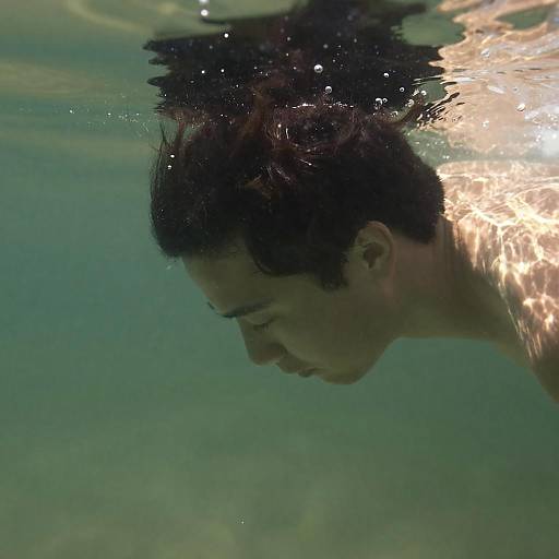 Underwater Portrait with Light Reflections