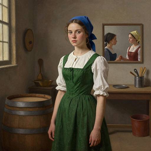 Vintage Woman in Rustic Interior