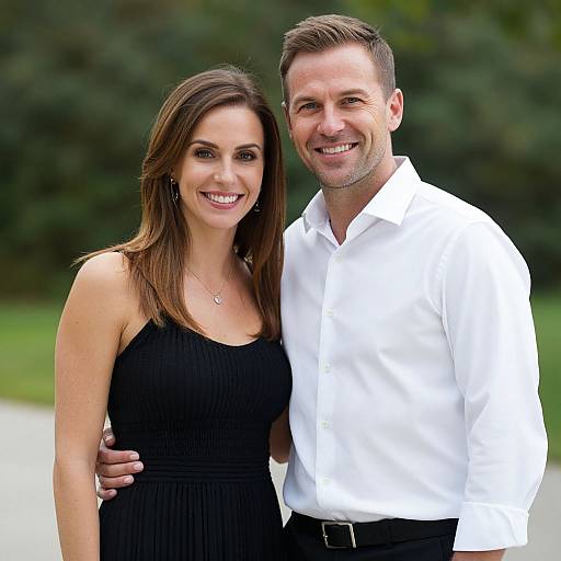 Smiling Couple Outdoors Before Separation