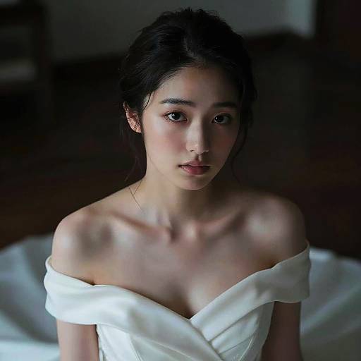 Photorealistic Japanese Girl in Wedding Dress