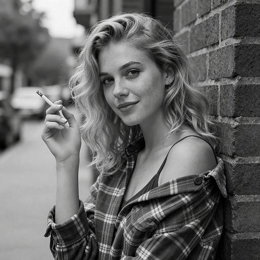 Charming Urban Portrait in Black and White