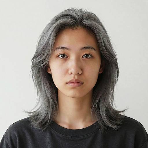 Young Adult Portrait with Gray Hair