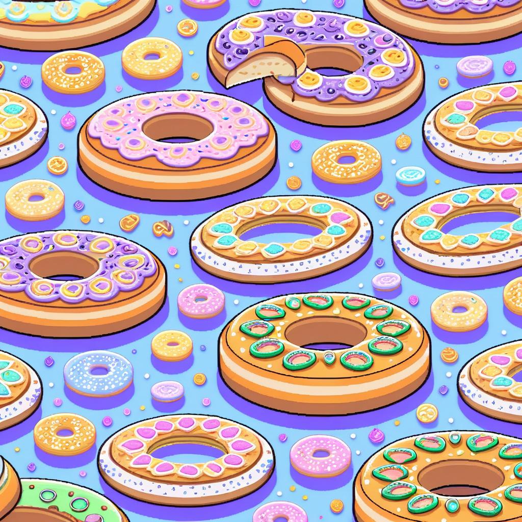 Quirky Pastel Pixel Art Bagel Sticker