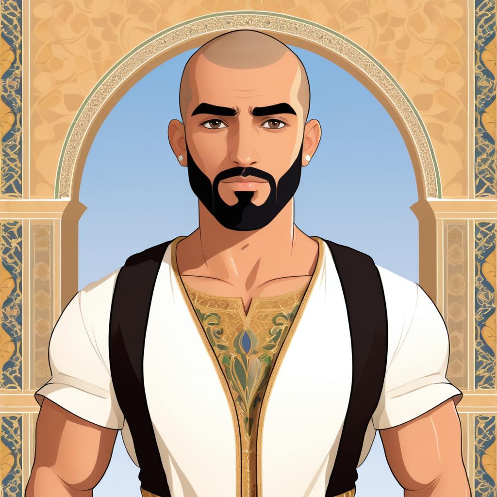 Renaissance-Inspired Cartoon Middle-Eastern Male