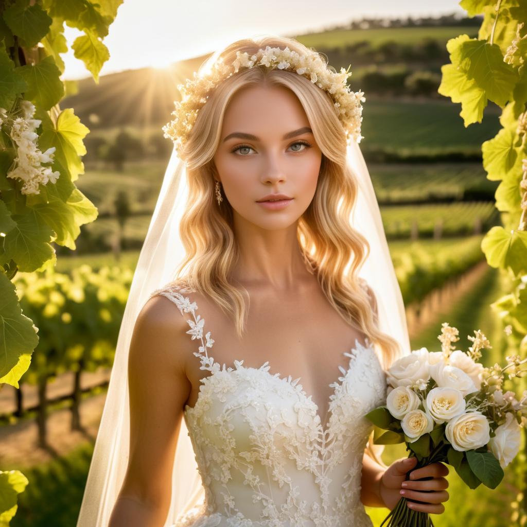 Radiant Bride in a Picturesque Vineyard