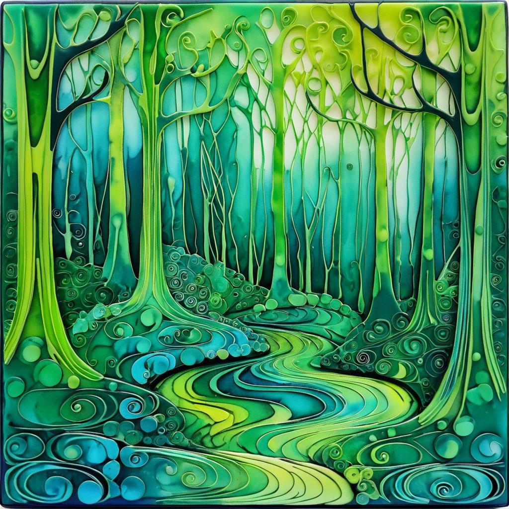 Whimsical Forest Nymph Abstract Artwork