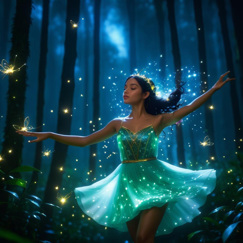 Cinematic Fairy Dance in Magical Forest