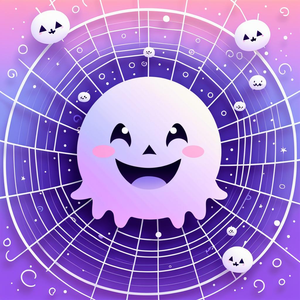 Kawaii Ghost in Pastel Halloween Colors