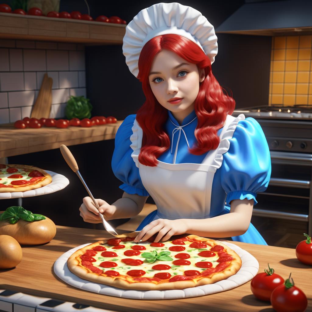 Alice in Wonderland's Gourmet Pizza Creation