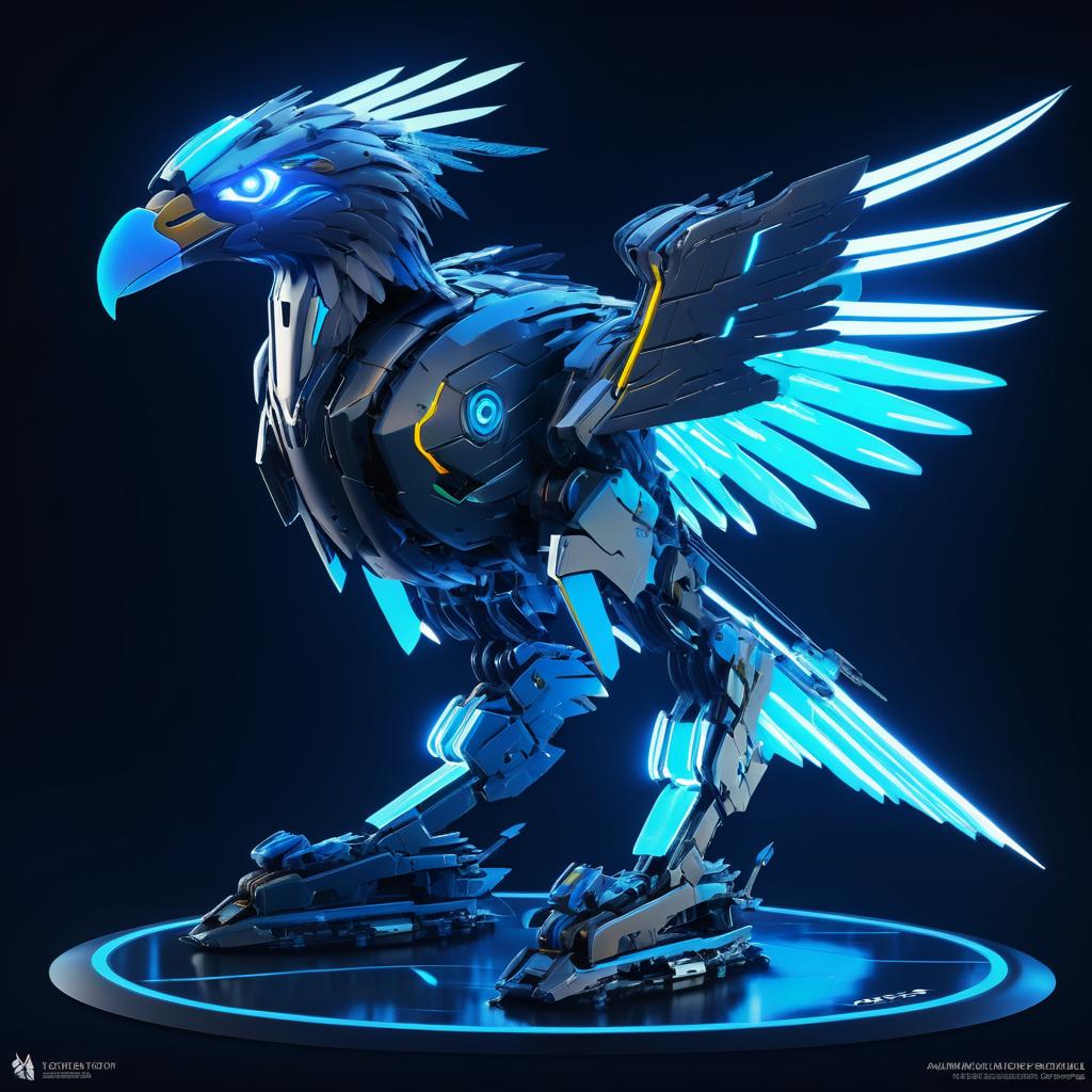 Bioluminescent Stormbird Mecha Eagle Fanart