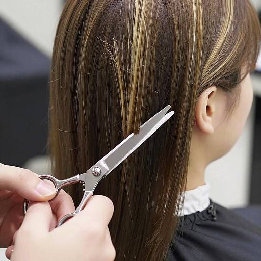Close-Up Haircut in Salon