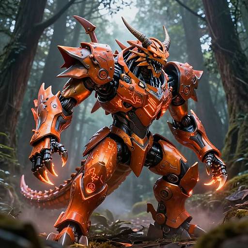 Cybernetic Dragon Knight at Dusk