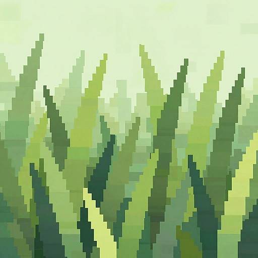 Pixel Art Grass Blades Pattern