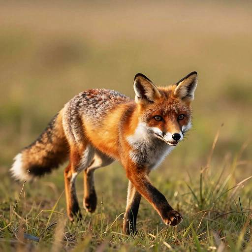 Graceful Fox Running at Sunset