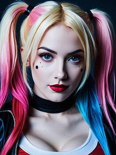 Realistic Harley Quinn Inspired Wig Portrait
