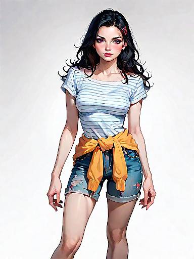 Stylish Woman in Casual Summer Outfit