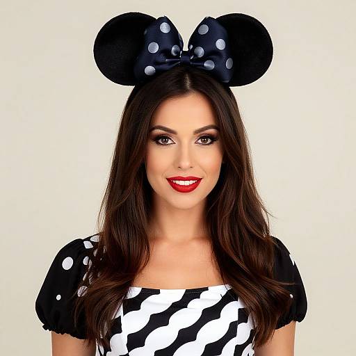 Woman in Minnie Mouse Costume