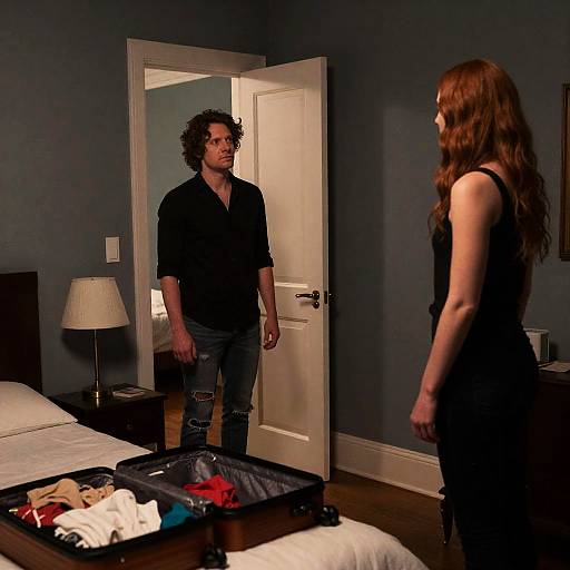 Intimate Scene in a Dimly Lit Room