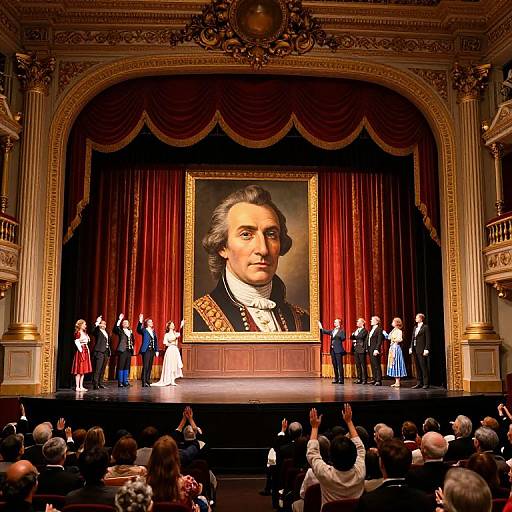 Grand Stage with Ornate Portrait