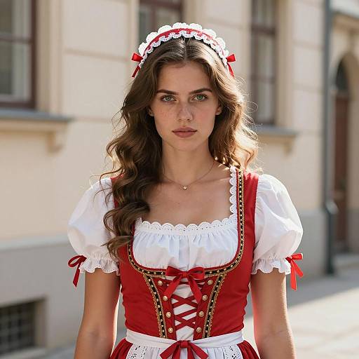 Young Woman in Traditional Bavarian Dress