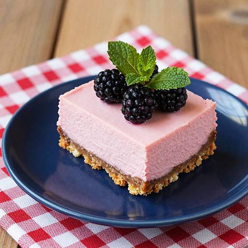 Close-Up Pink Berry Cheesecake Slice