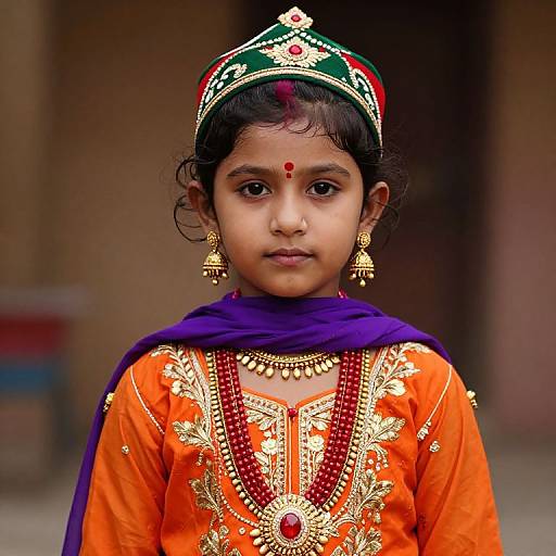 Young Girl in Traditional Indian Attire