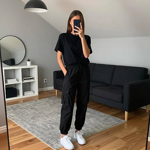 Mirror Selfie in Modern Living Room