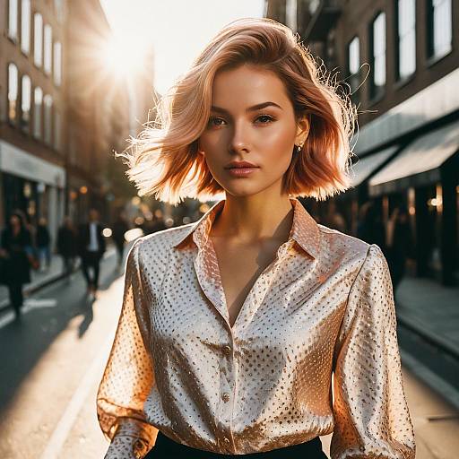 Urban Rose Gold Fashion Model Portrait