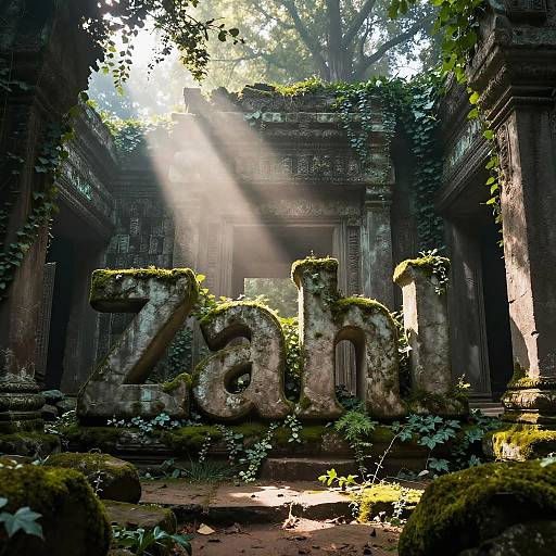 Mystical 'Zahl' Stone Ruin Sculpture