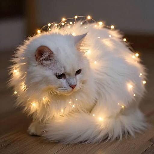 Magical Glowing White Cat