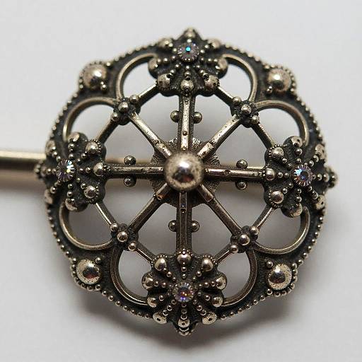 Vintage Silver Filigree Brooch Detail