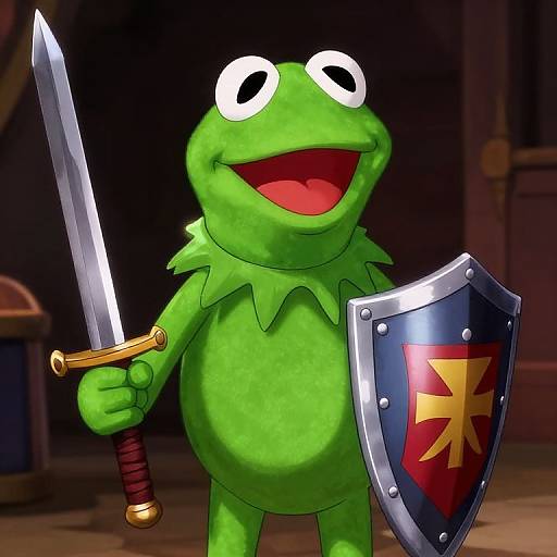Aslan Kermit Knight in Medieval Anime
