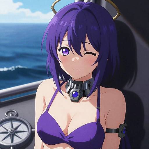 Seductive Purple-Haired Admiral by Ocean