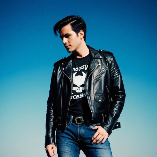 Young man in leather jacket and jeans