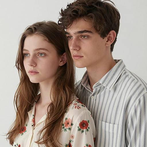 Young Couple with Neutral Expressions