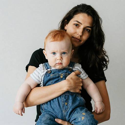 Mother and Baby Portrait with Bold Expression
