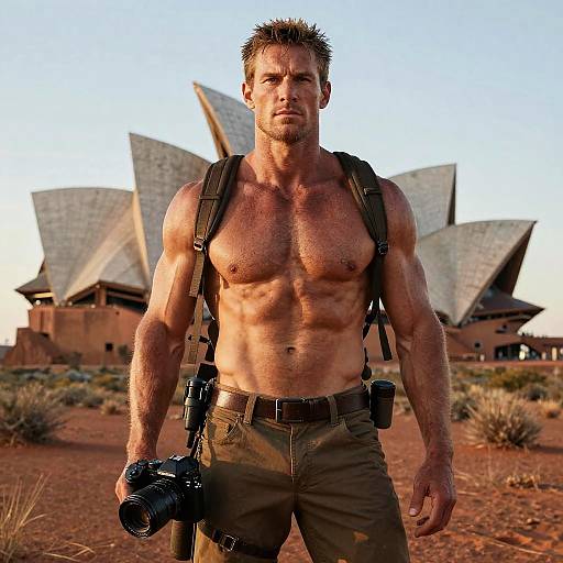 Photorealistic Adventurer Personifying Australia