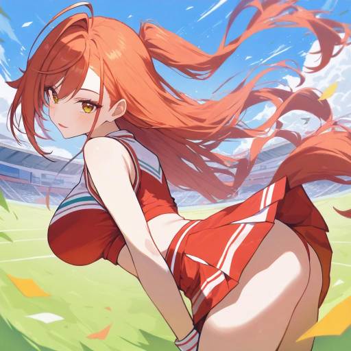 Dynamic Cheerleader in Action