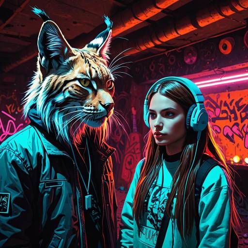 Lynx Graffiti Poet and Androgynous Illustrator in Neon Jazz Cellar