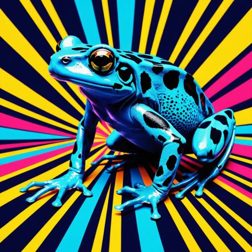 Neon Dart Frog in Pop Art Style