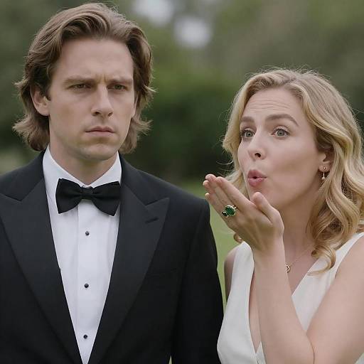 Elegant Couple in a Lush Setting