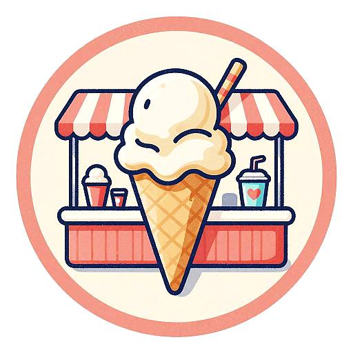 Retro Ice Cream Parlor Art