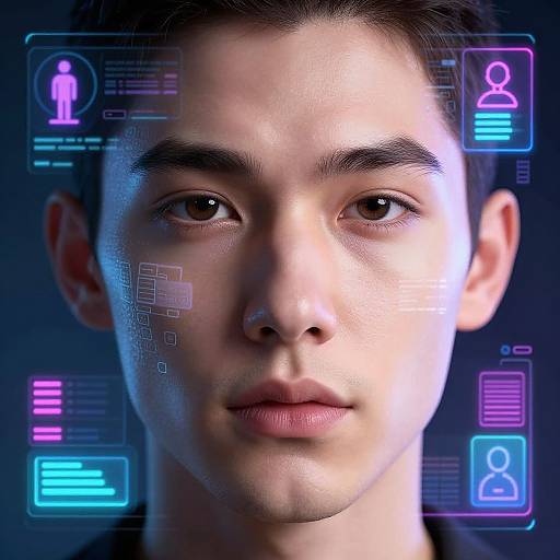Futuristic Face Analysis Interface