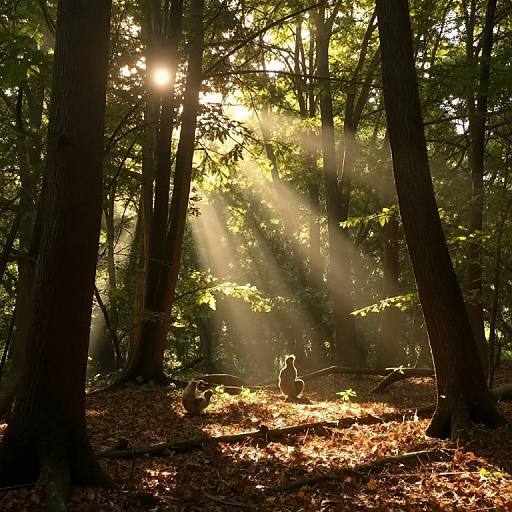 Sunlit Forest Serenity and Peace
