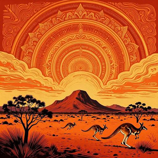 Surreal Psychedelic Australian Outback Mandala