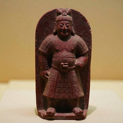 Ancient Warrior Sandstone Statue Macro